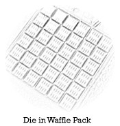 Bare die supplied in waffle pack tray